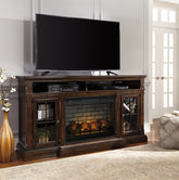 Orleans Furniture - Ashley Furniture - Roddinton 72" TV Stand with Electric Fireplace - 72" TV Stand with Electric Fireplace / Dark Brown - W701W8
